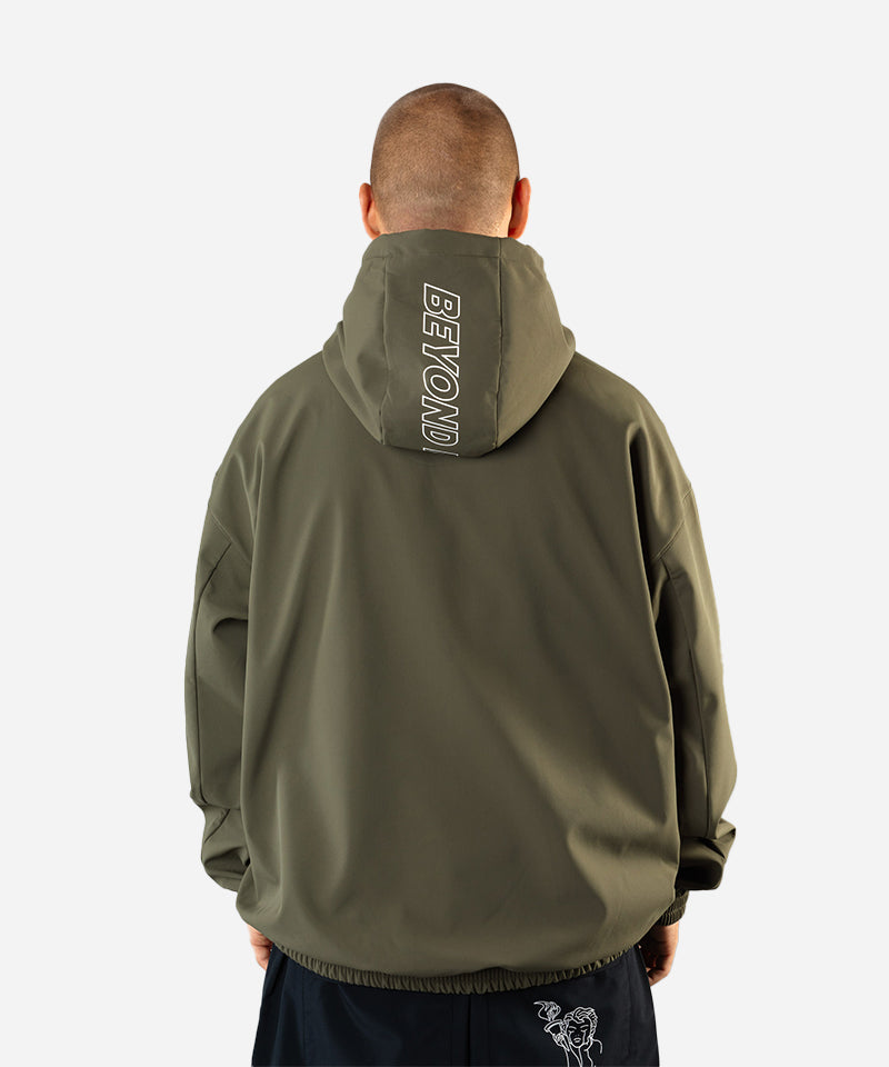 BeyondMedalsSoftshellHoodieGreen-ModelBackMan