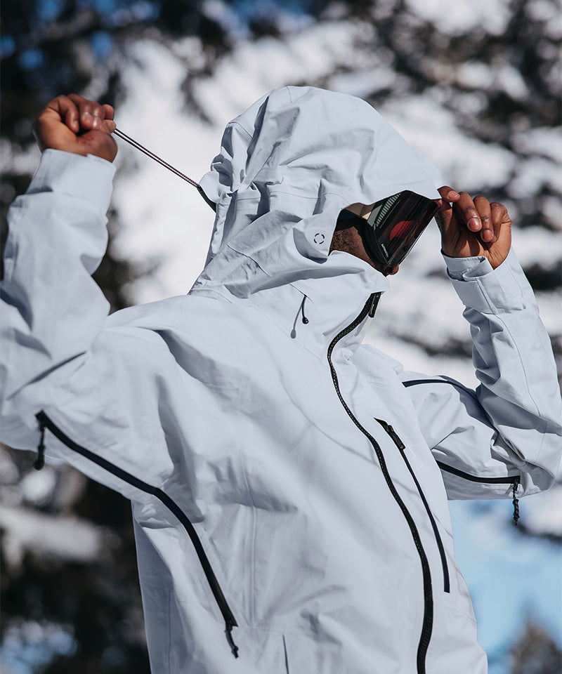 BurtonAKCyclicGORE-TEX2025JacketGreyCloud-Hooddetail