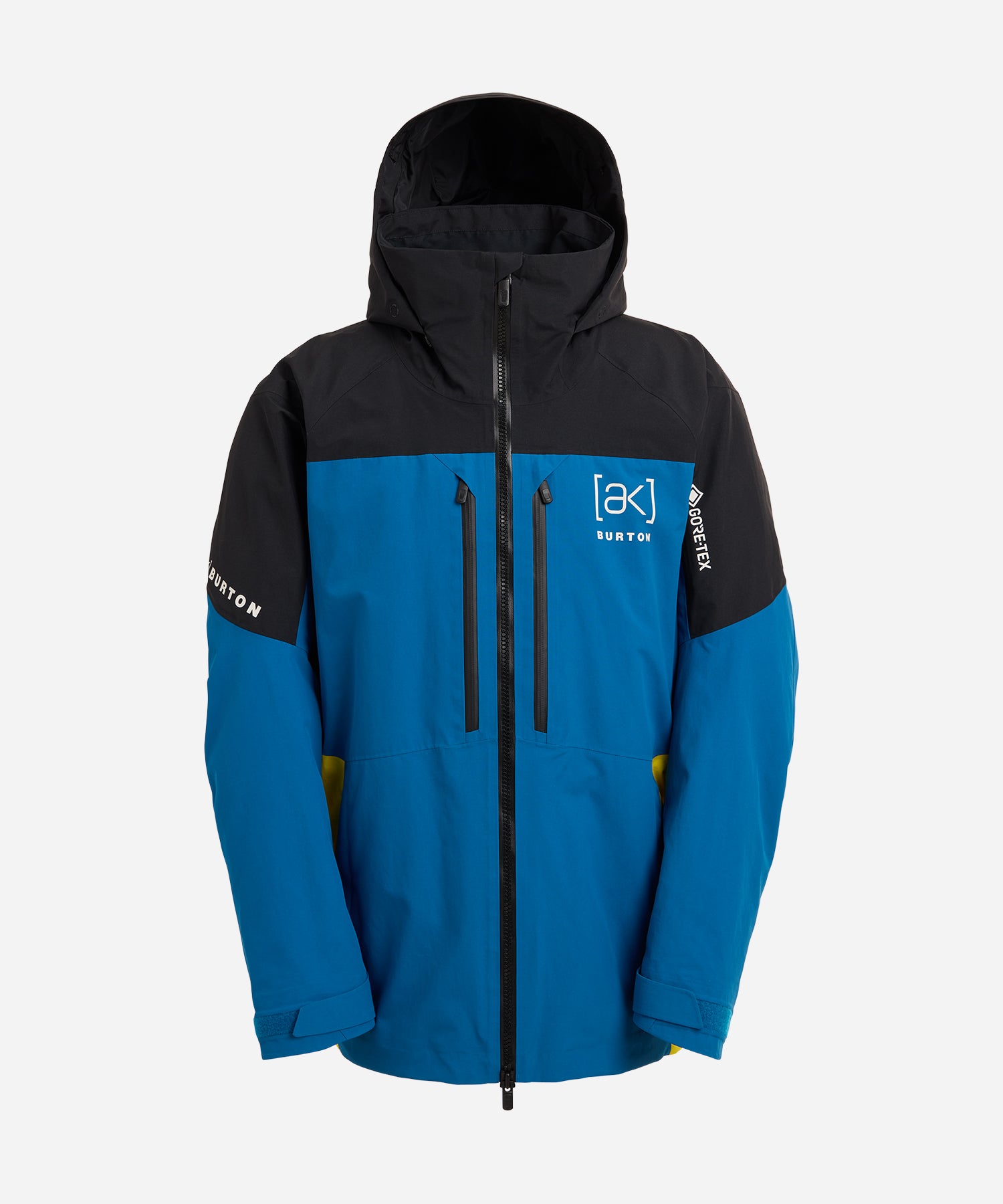 BurtonAKGORE-TEXSwash2LJacket2026TrueBlack_BlueTeal_AtomicYellow-GhostFront