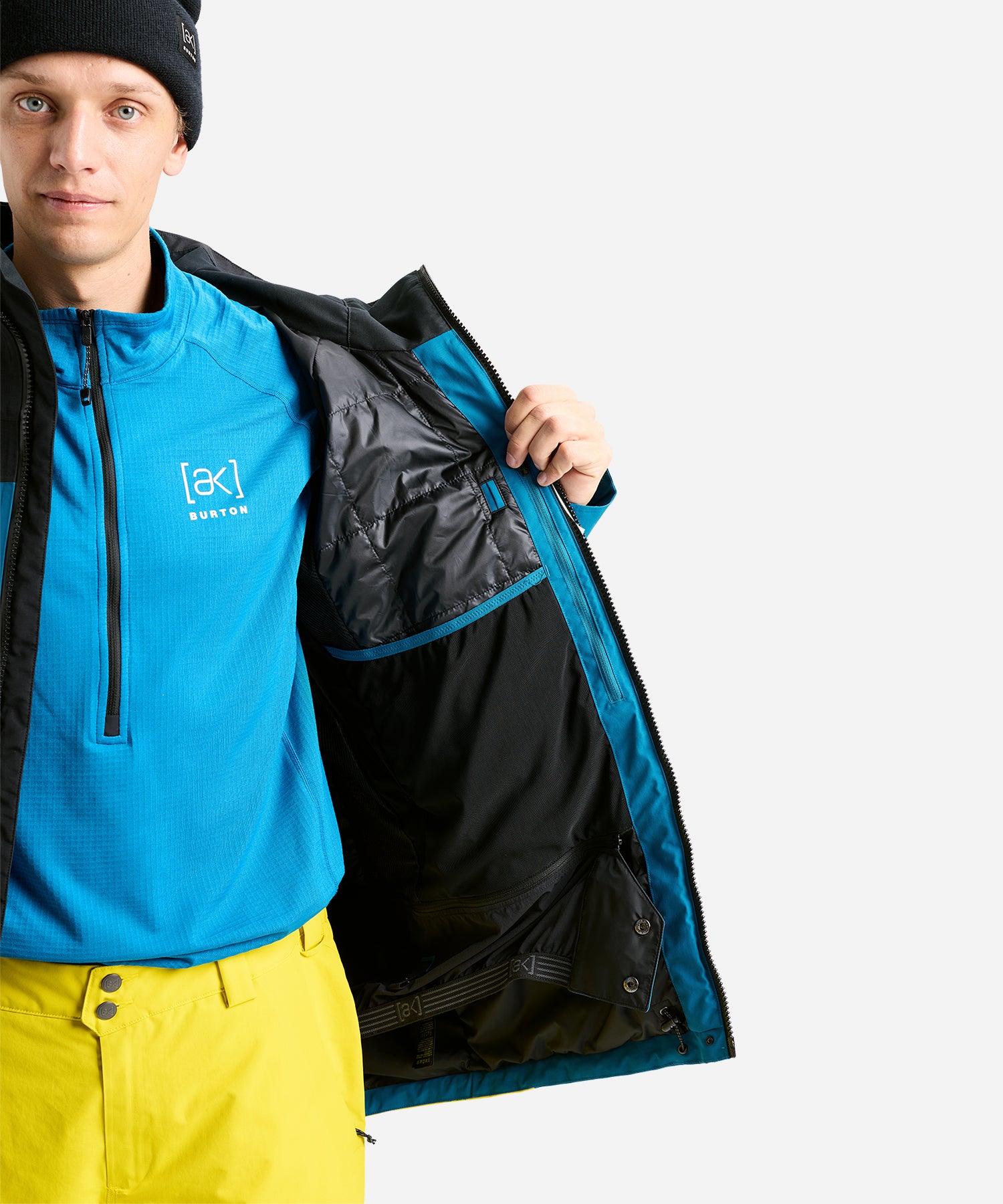 BurtonAKGORE-TEXSwash2LJacket2026TrueBlack_BlueTeal_AtomicYellow-Lining