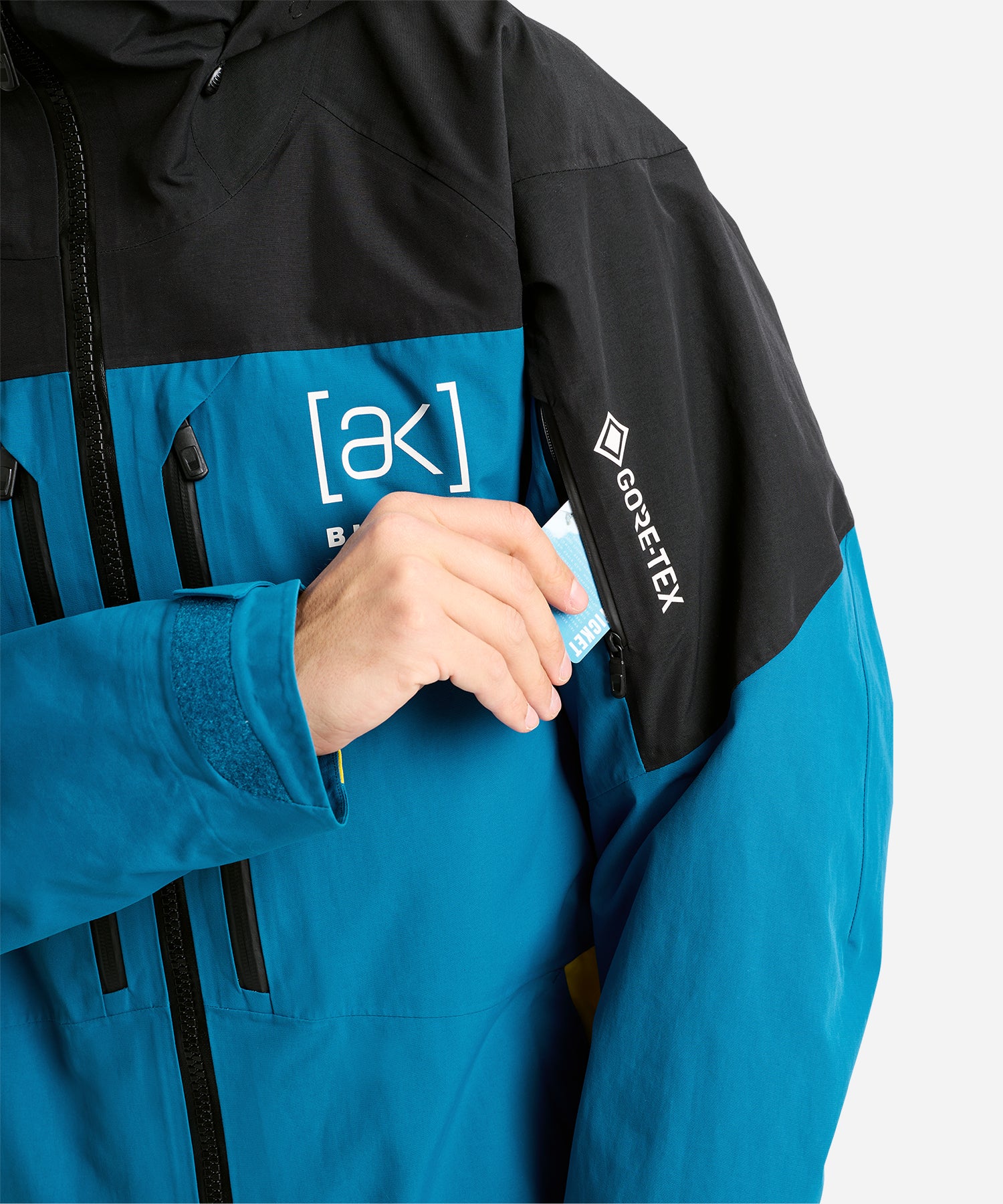 BurtonAKGORE-TEXSwash2LJacket2026TrueBlack_BlueTeal_AtomicYellow-PassPocket