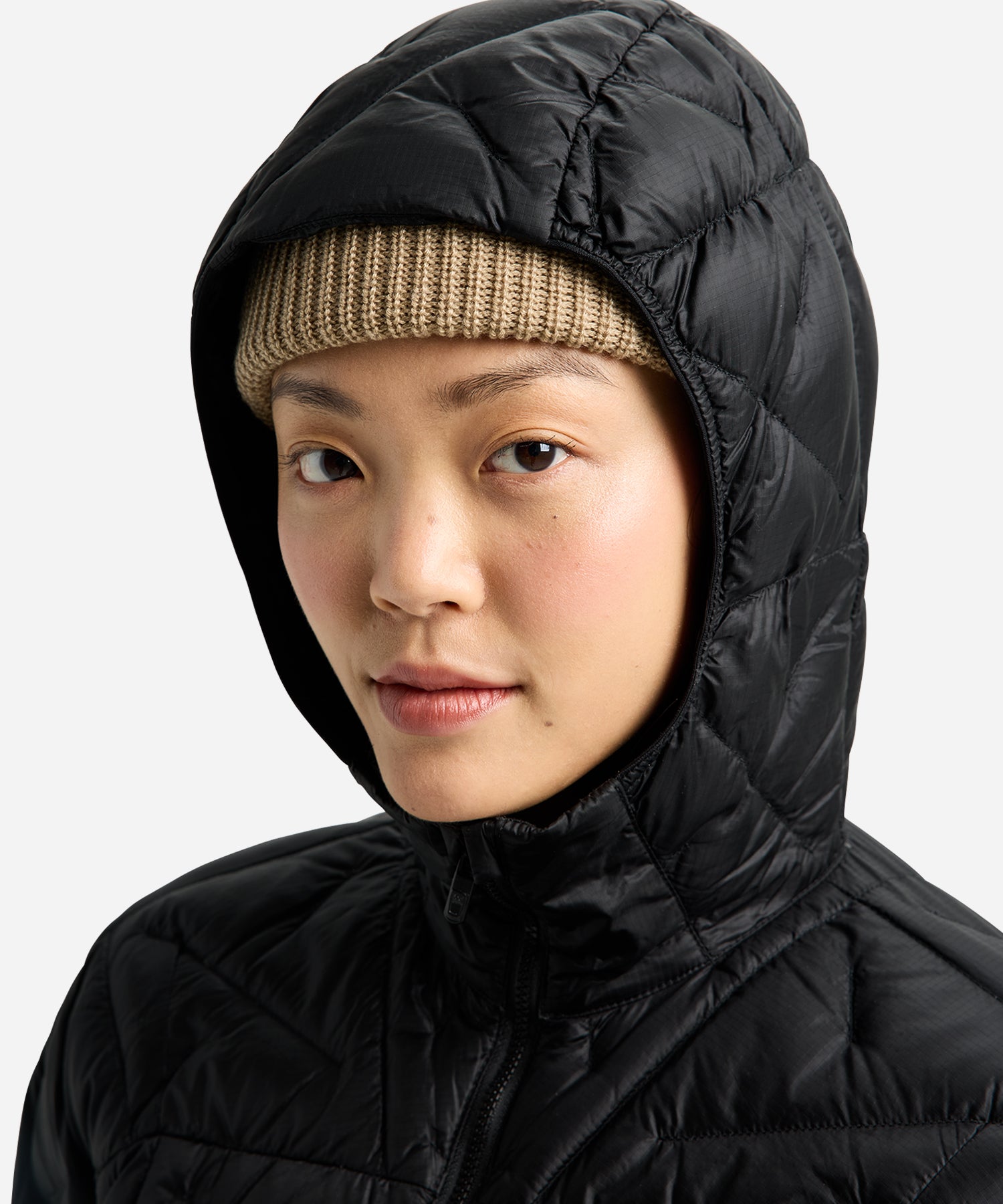 BurtonAKWomen_sBakerDownHoodedJacketTrueBlack-Hood