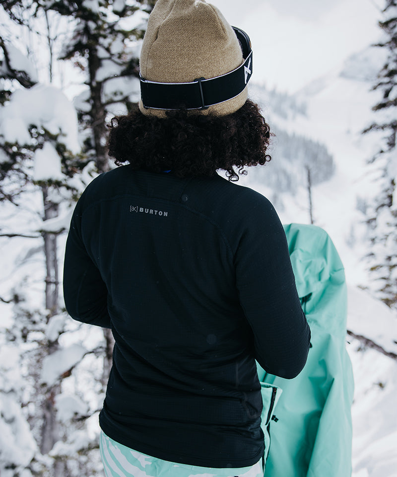 BurtonAKWomen_sHeliumGridFleeceQuarter-ZipTrueBlack-ModelBack