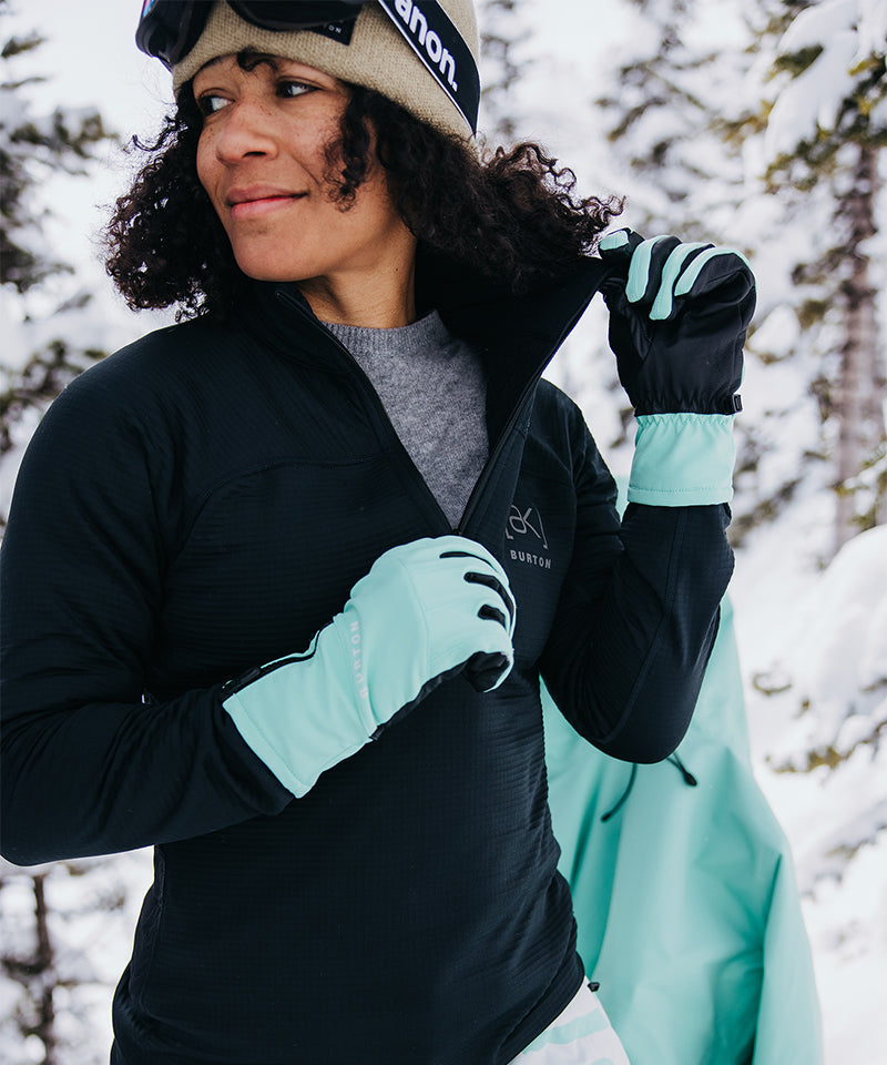 BurtonAKWomen_sHeliumGridFleeceQuarter-ZipTrueBlack-Zipper