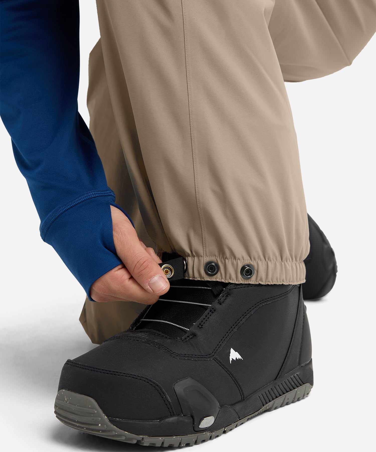 BurtonMen_sReserve2LRelaxedBibSummitTaupe_TrueBlack-Cuff