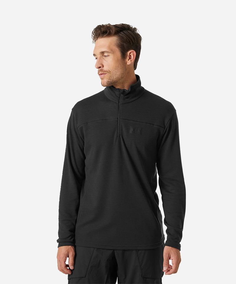 HellyHansenHP1_2ZipMidlayerEbony-ModelFront