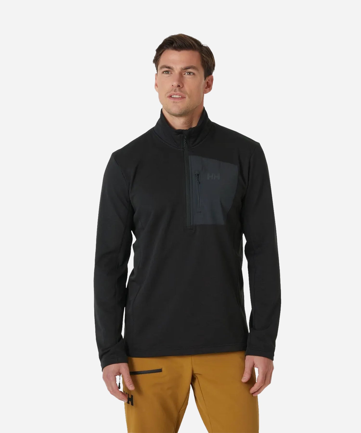 HellyHansenVersalite1_2ZipFleeceBlack-ModelFront