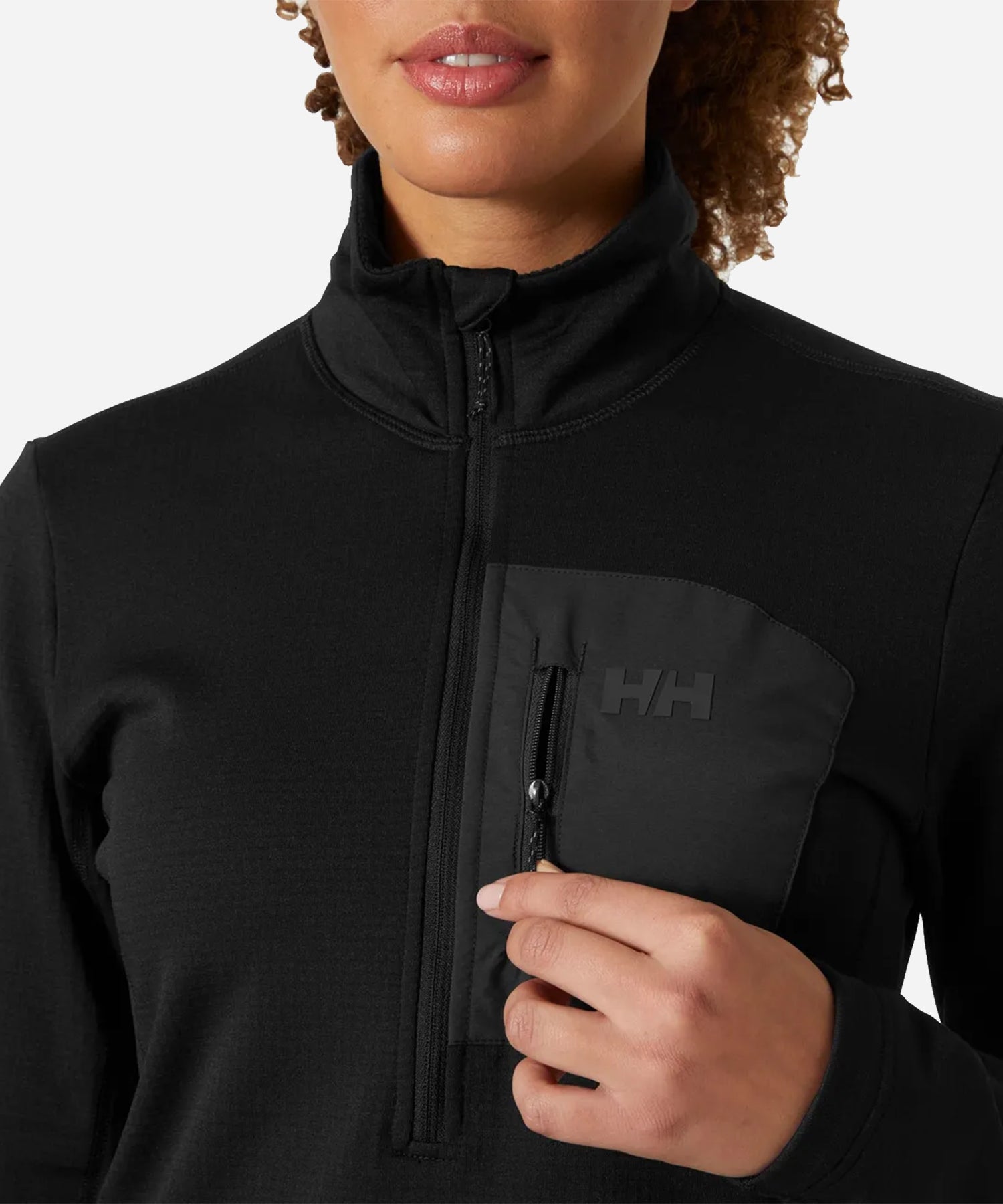 HellyHansenWomen_sVersalite1_2ZipFleeceBlack-Detail