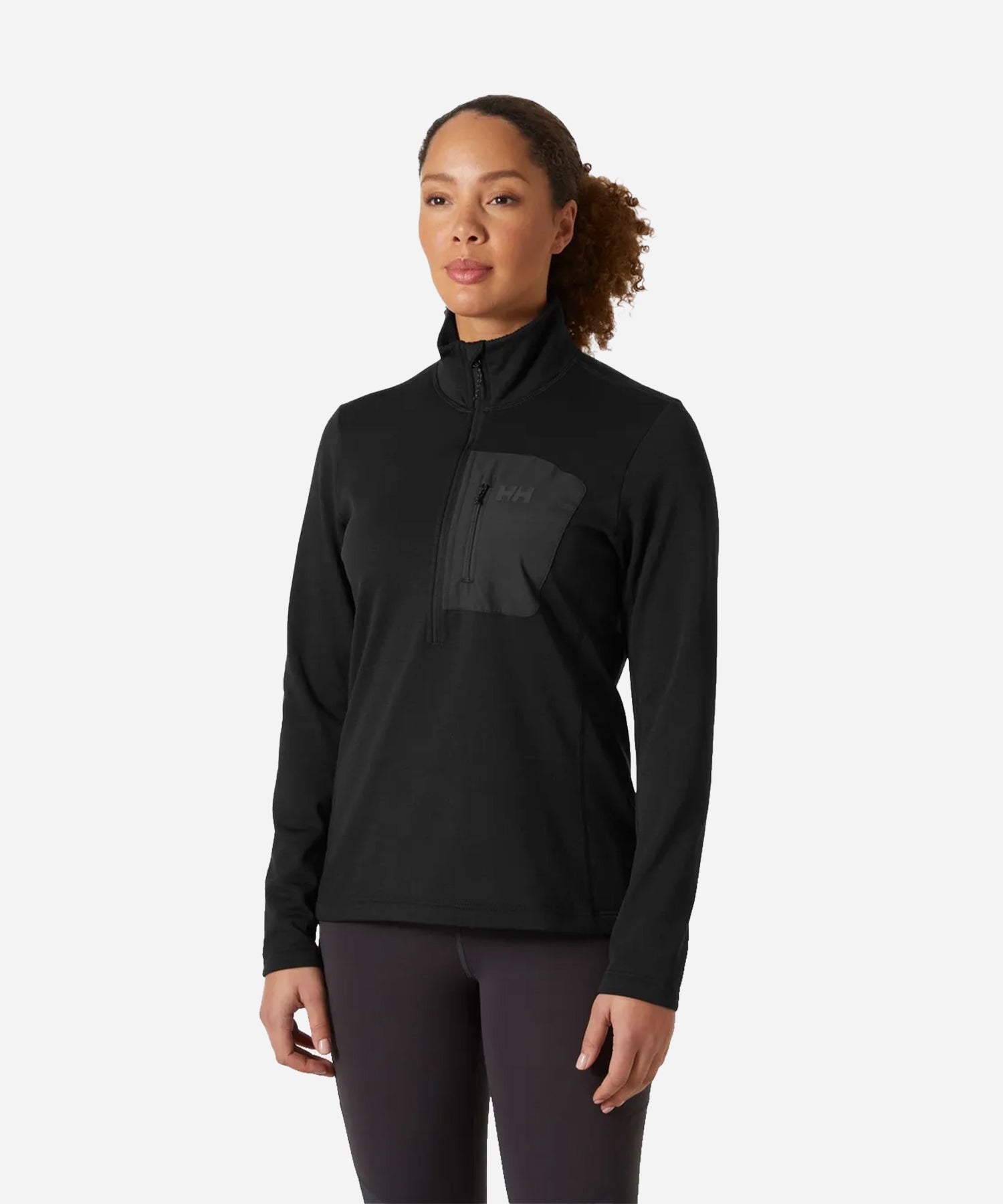 HellyHansenWomen_sVersalite1_2ZipFleeceBlack-ModelFront