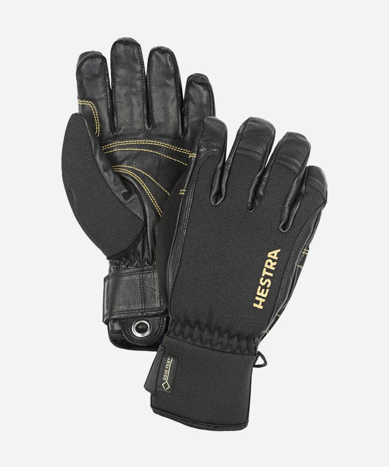 HestraGoreArmyLeatherFive-FingerBlack