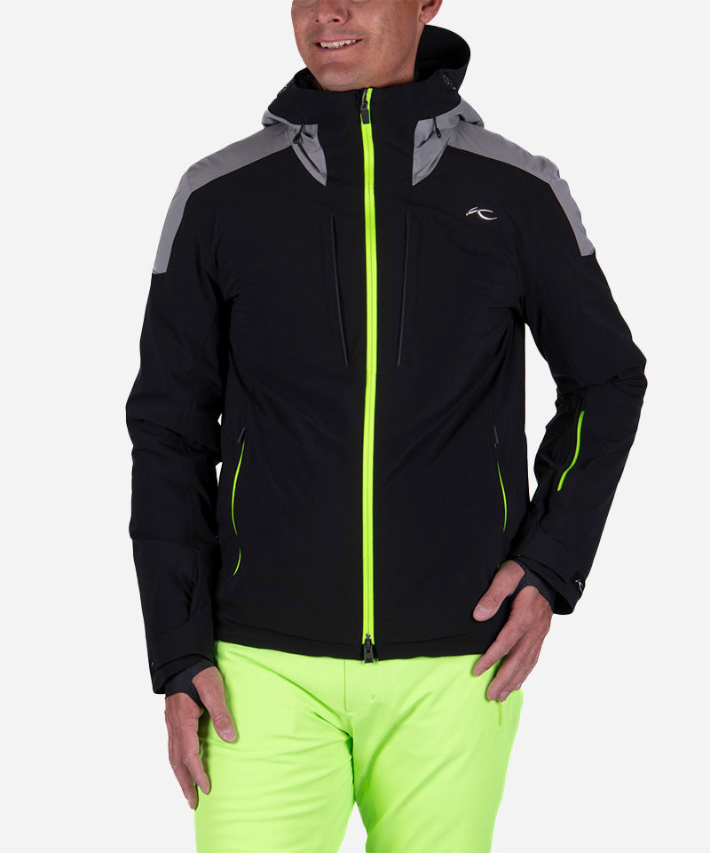 KjusHelium2.0JacketBlack_Green-ModelFront