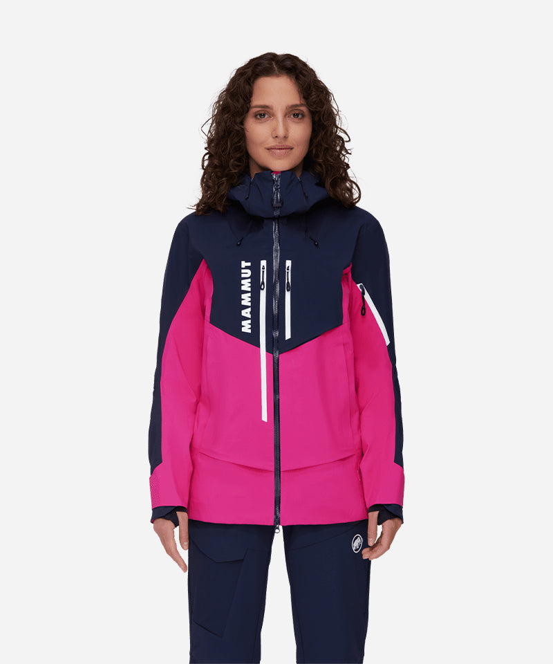 MammutLaListeProHSHoodedWomen_sJacketPinkBlue-ModelFront