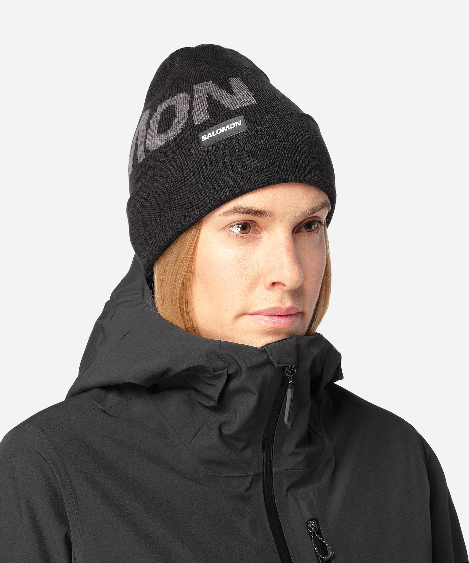 SalomonHermitageBeanieDeepBlack-Model