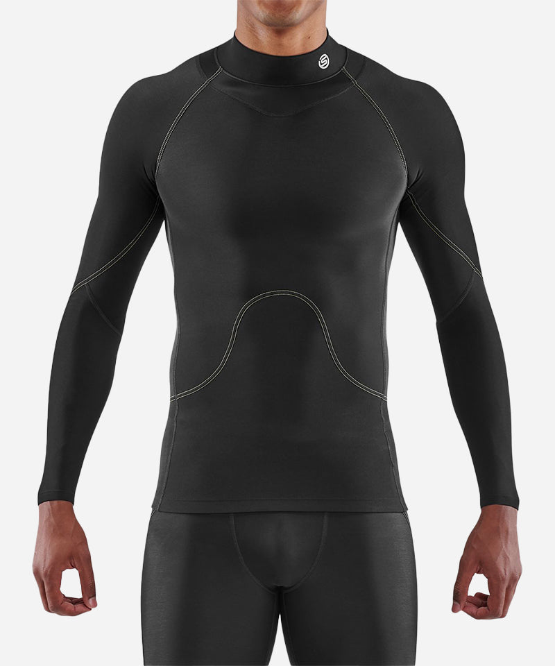 SkinsSeries-3Men_sLongSleeveTopThermalBlack-ModelFront