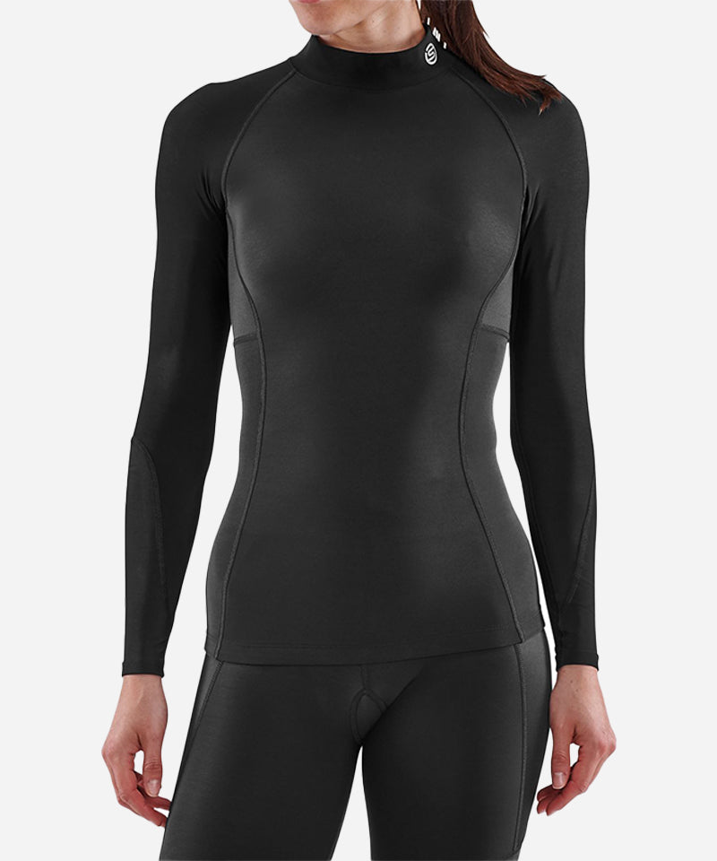 SkinsSeries-3Women_sLongSleeveTopThermalBlack-ModelFront