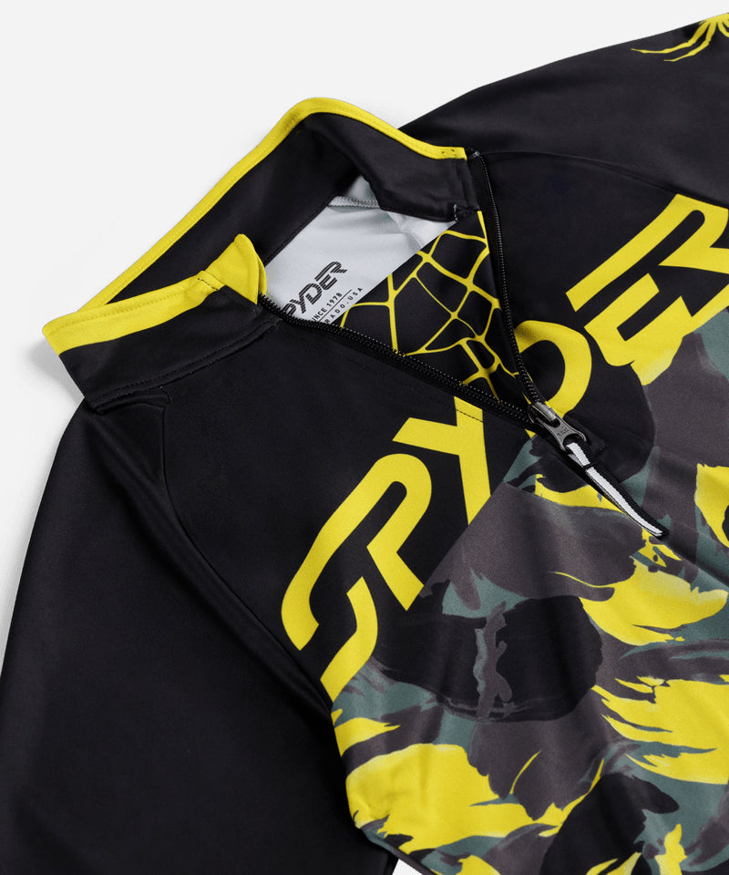 SpyderKid_sCamo1_2ZipMidLayerAcidYellow-Zipdetail