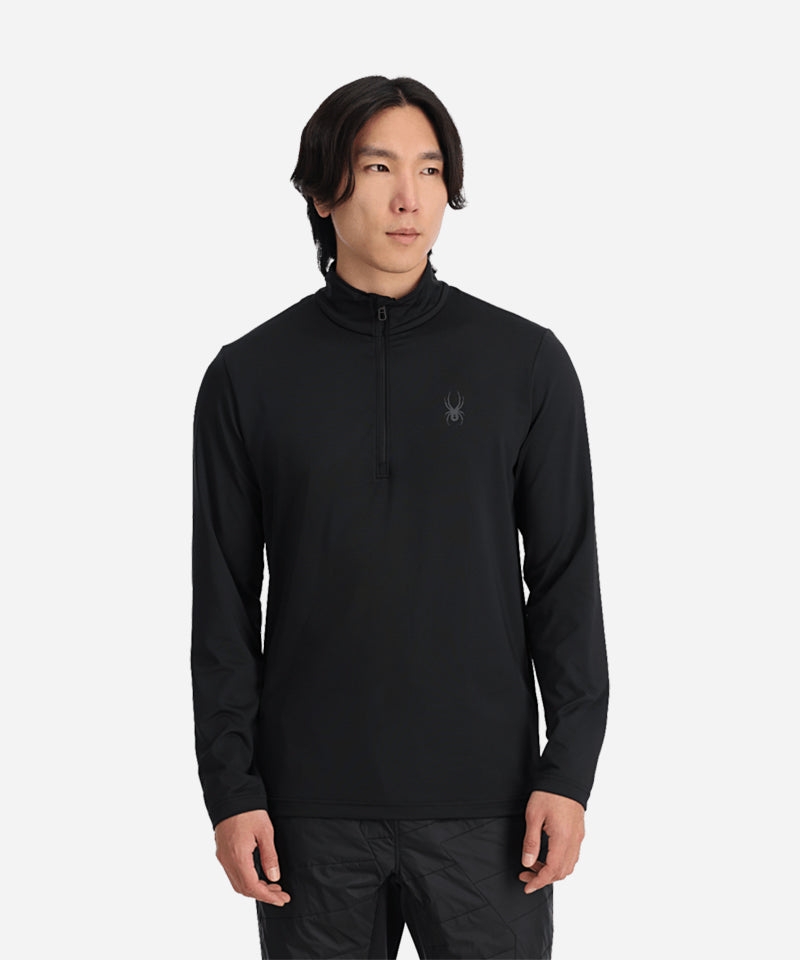 SpyderProspect1_2ZipMidLayerBlack-ModelFront