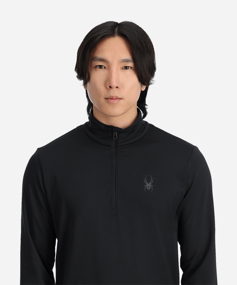 SpyderProspect1_2ZipMidLayerBlack-ModelFront21