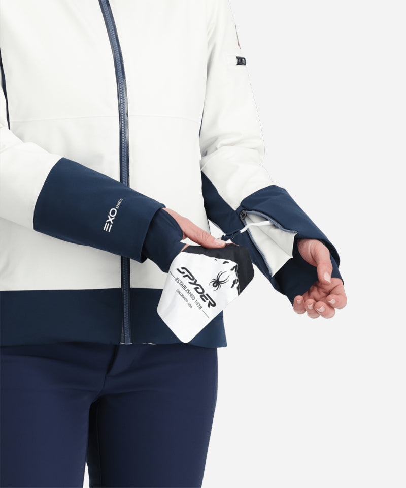 SpyderSoleilJacketWhite-SleeveDetail