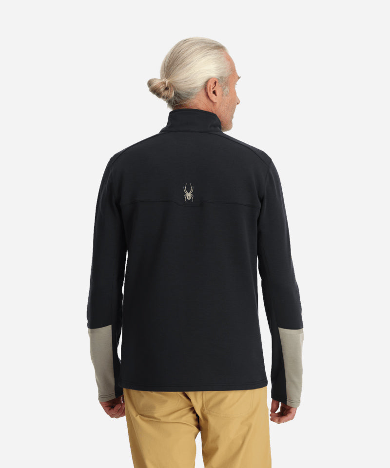 SpyderSpeedFleece1_2ZipMidLayerBlackLogo-Modelback