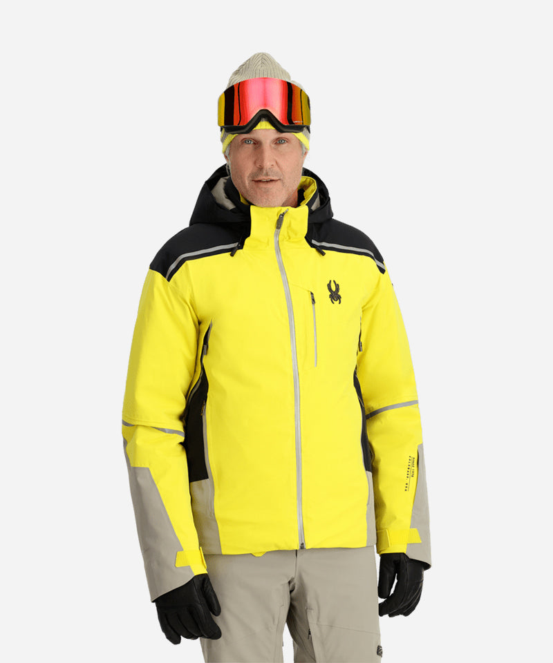 SpyderVanqyshGTXJacketAcidYellow-ModelFront