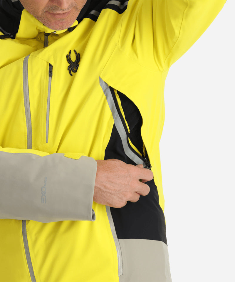 SpyderVanqyshGTXJacketAcidYellow-VentDetail