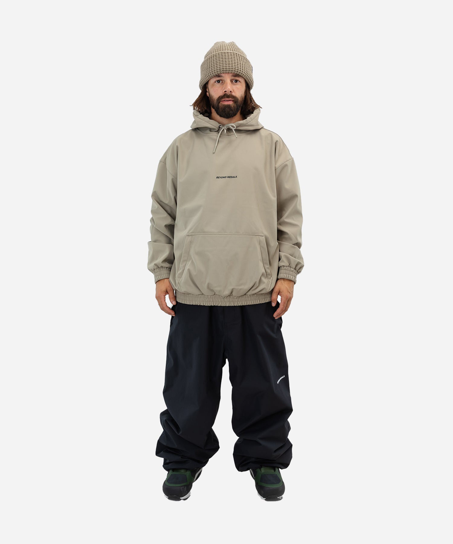 BeyondMedalsSoftshellHoodieBeige-ModelFullBody