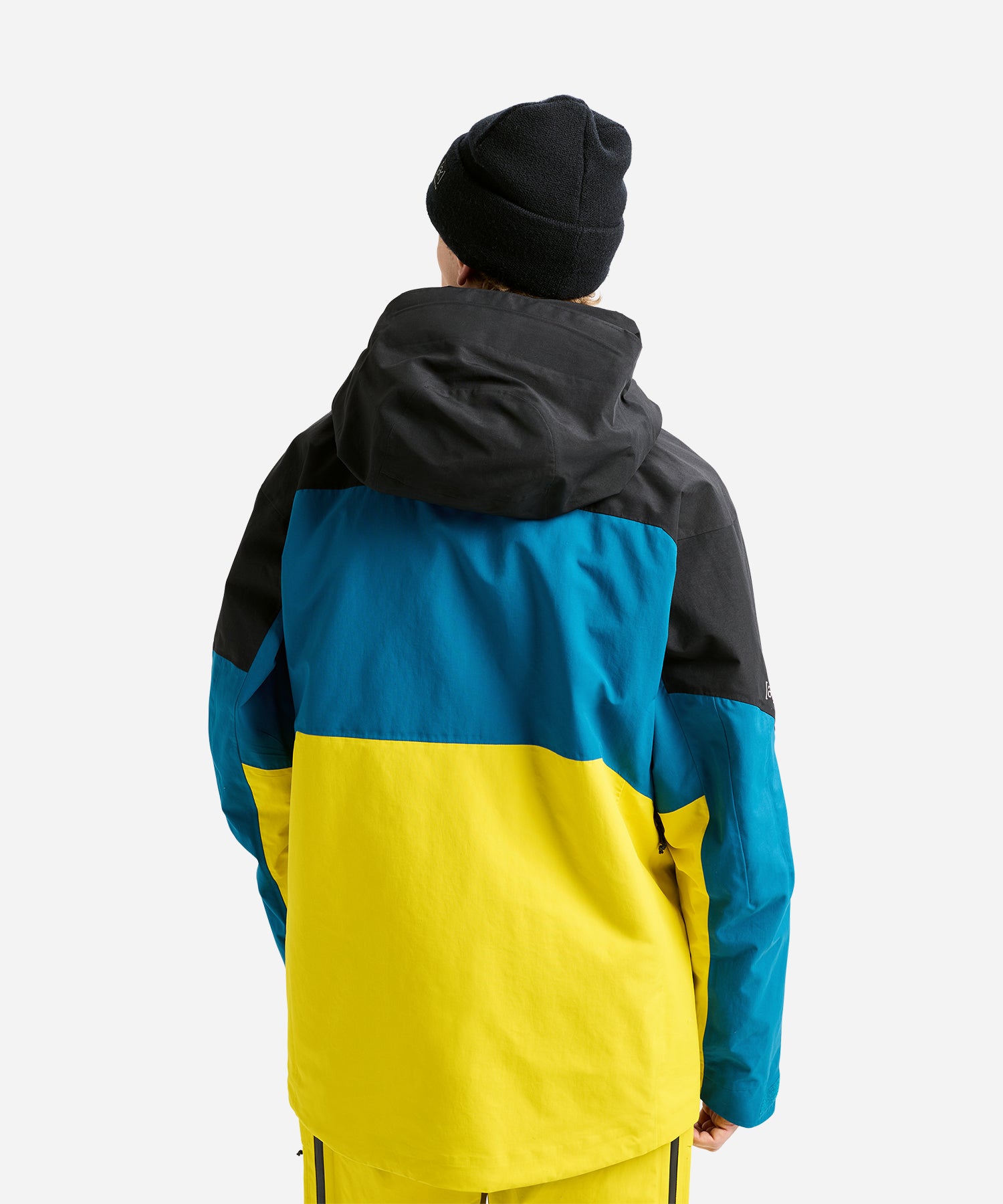 BurtonAKGORE-TEXSwash2LJacket2026TrueBlack_BlueTeal_AtomicYellow-ModelBack