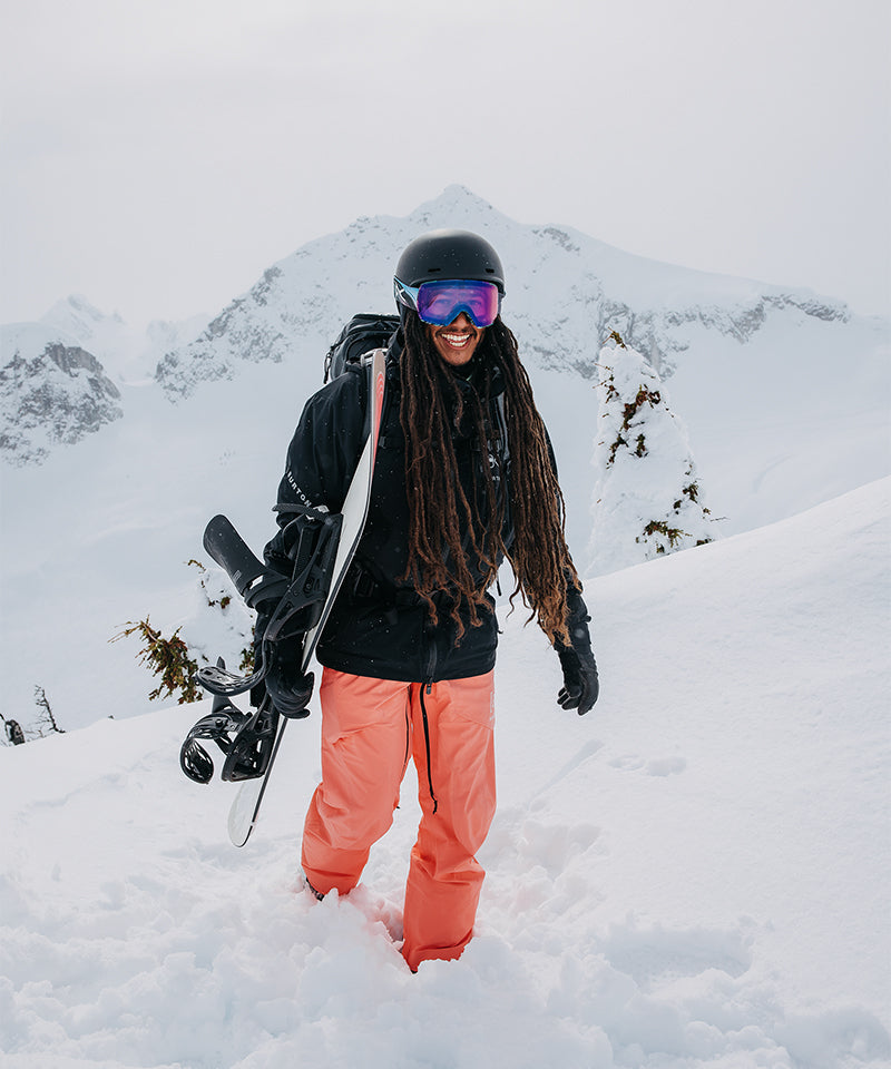 A model wearing the Burton AK LZ Down Jacket True Black.