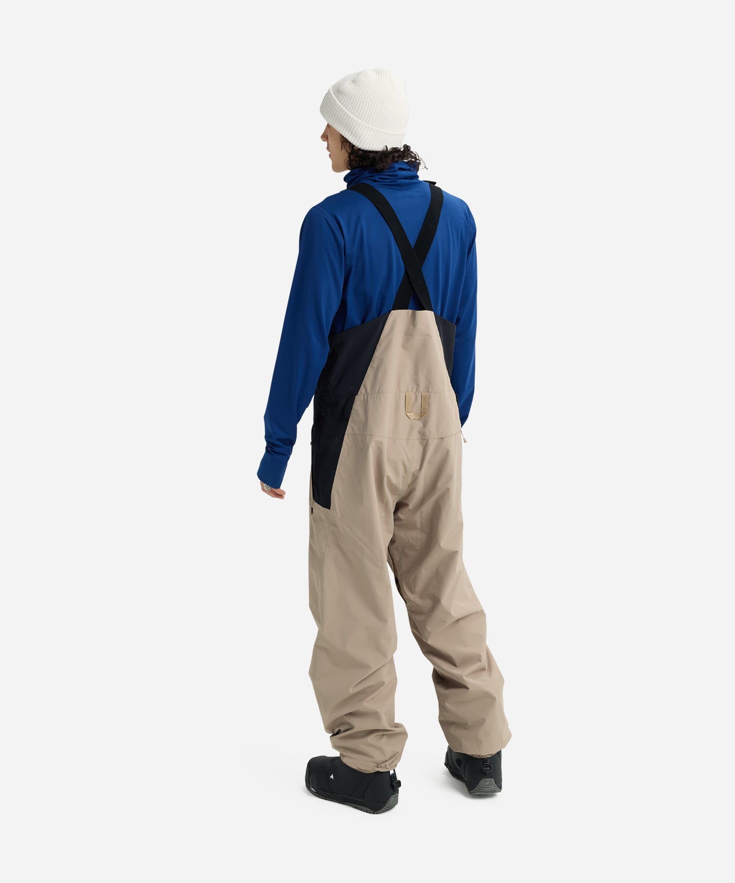 BurtonMen_sReserve2LRelaxedBibSummitTaupe_TrueBlack-ModelBack