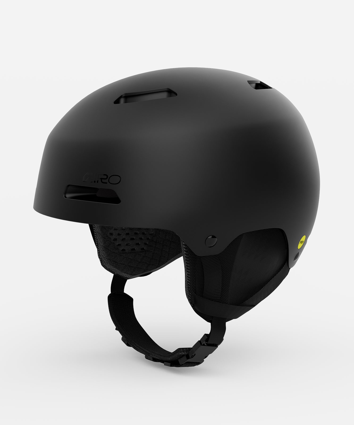 The Giro Ledge FIT MIPS Helmet in Matte Black at a 3-quarter angle.