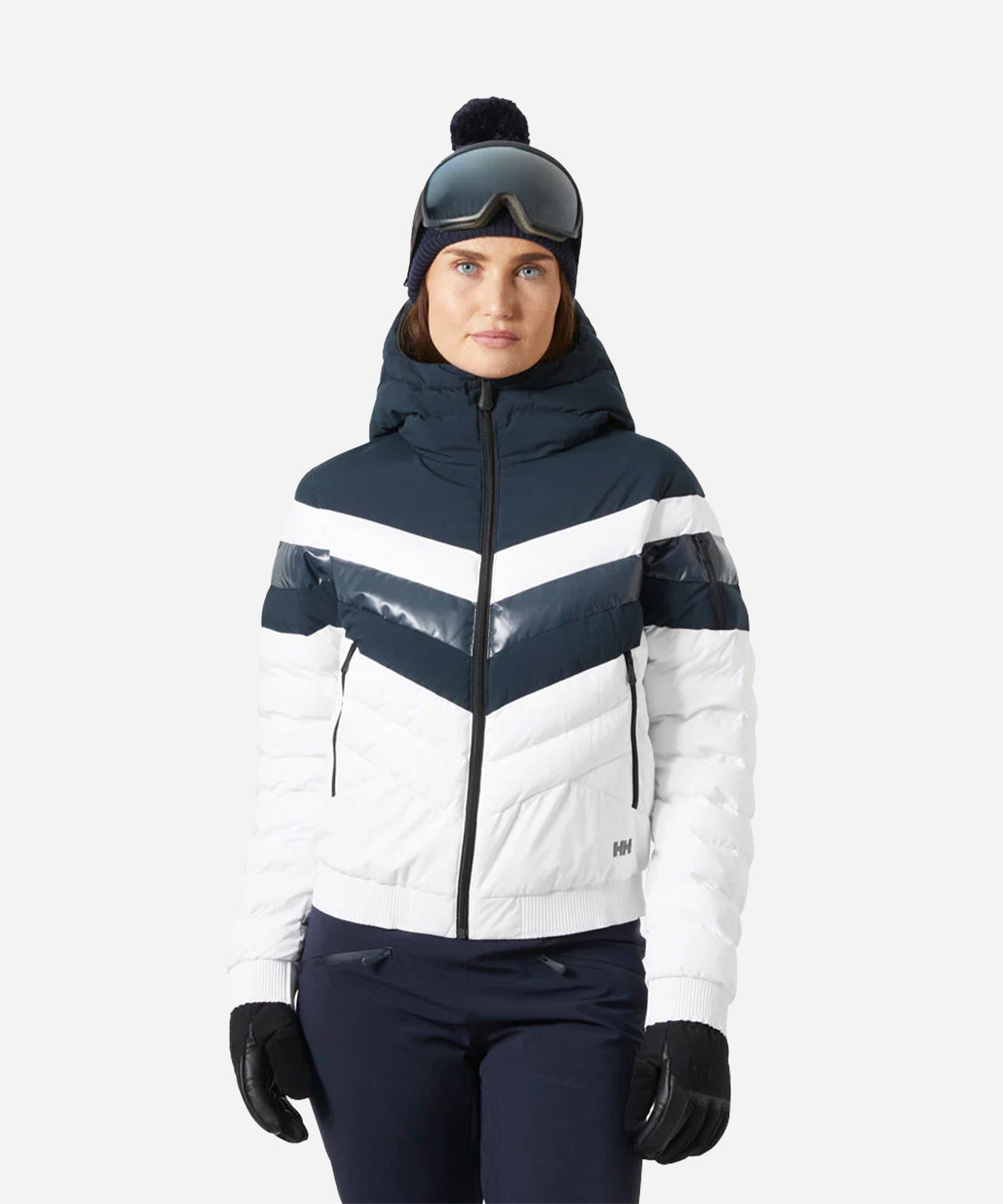 HellyHansenimperialPuffyShortJacketNavy-ModelFront