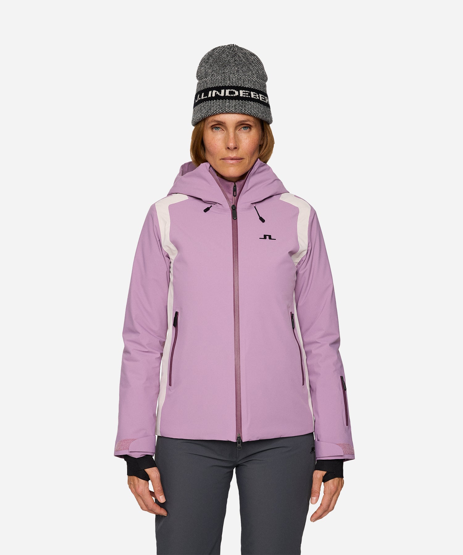 J.LindebergElmaJacketVeryGrape-ModelFront