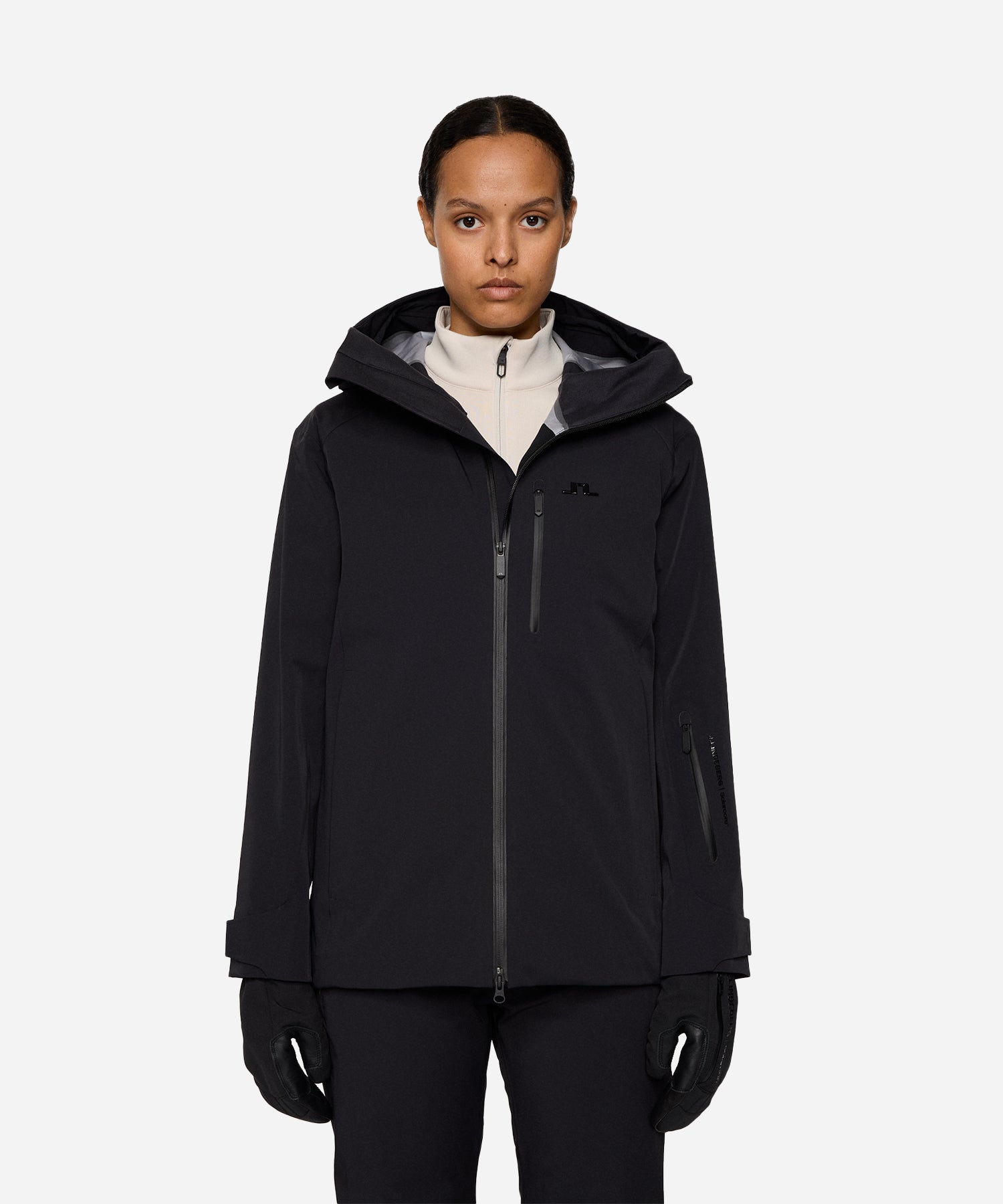 J.LindebergWomen_sSolacoreShellJacketBlack-ModelFront