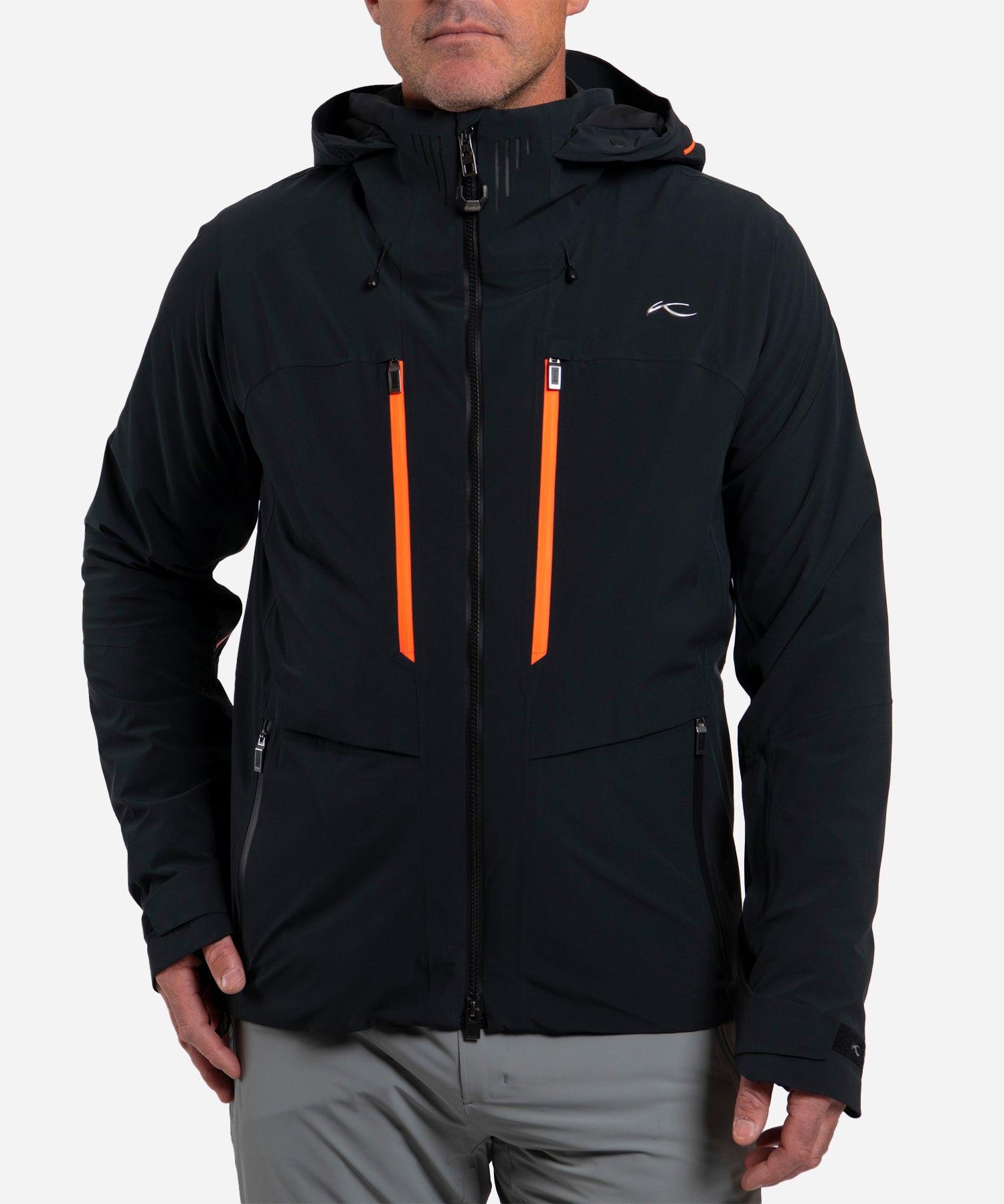 KJUSMen_sLasseAirflowJacketBlackSolarFlare-ModelFrontOne