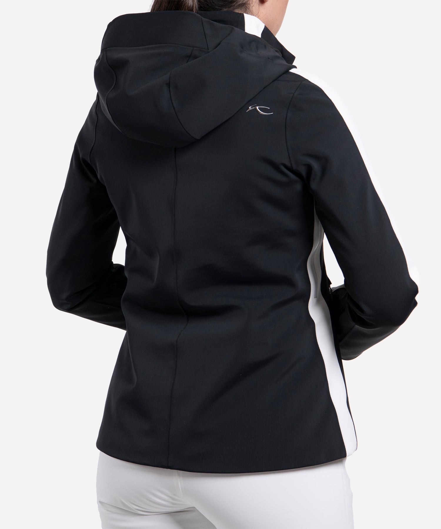 KJUSWomen_sFormulaJacketBlack_White-ModelBack